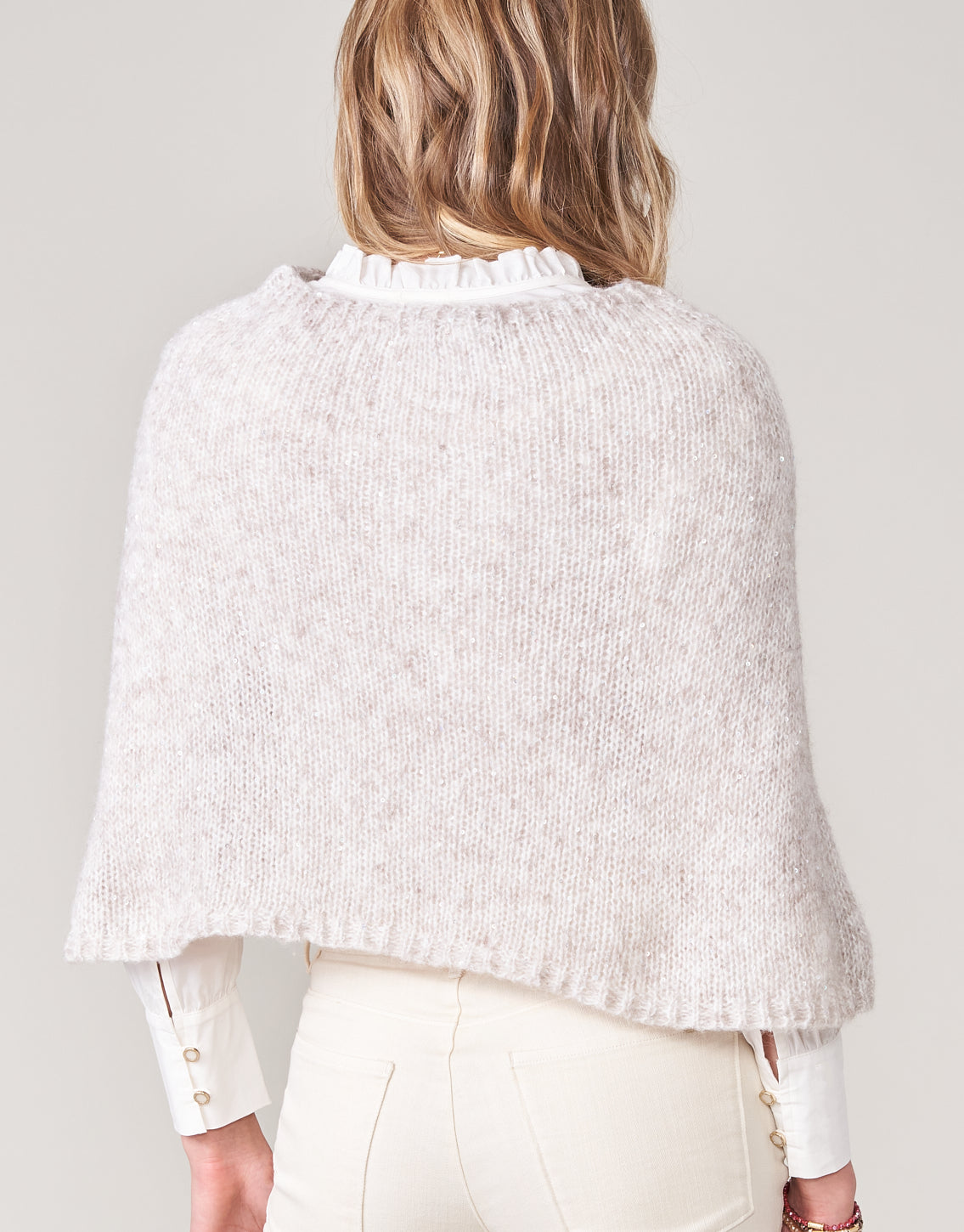 Cream Sequin Infinity Wrap