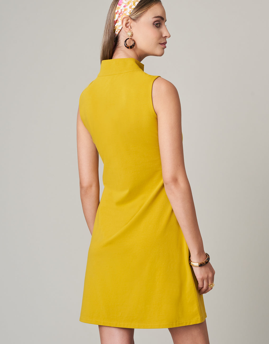 Serena Half-Zip Dress Golden Palm