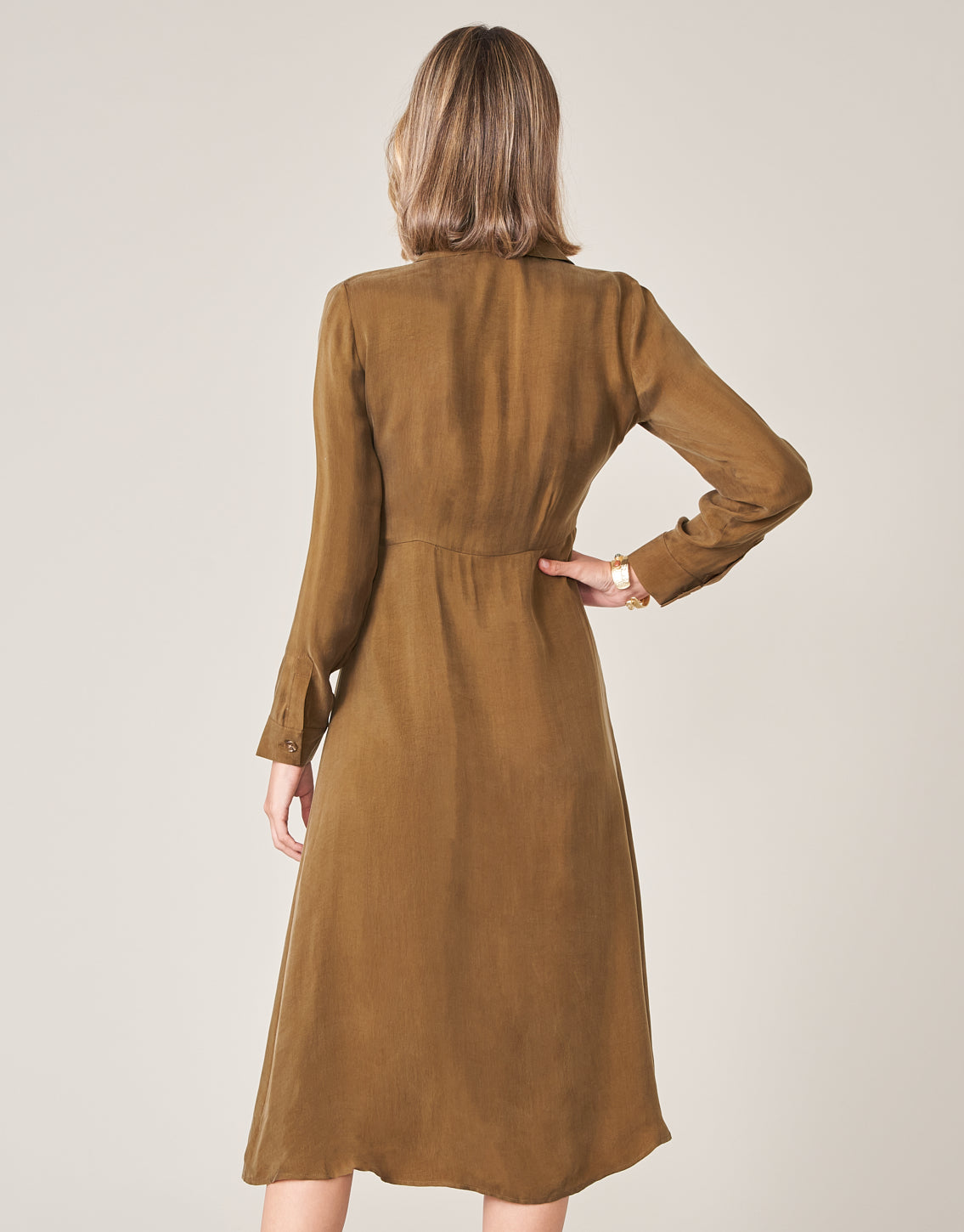 Peyton Shirt Dress Deep Olive