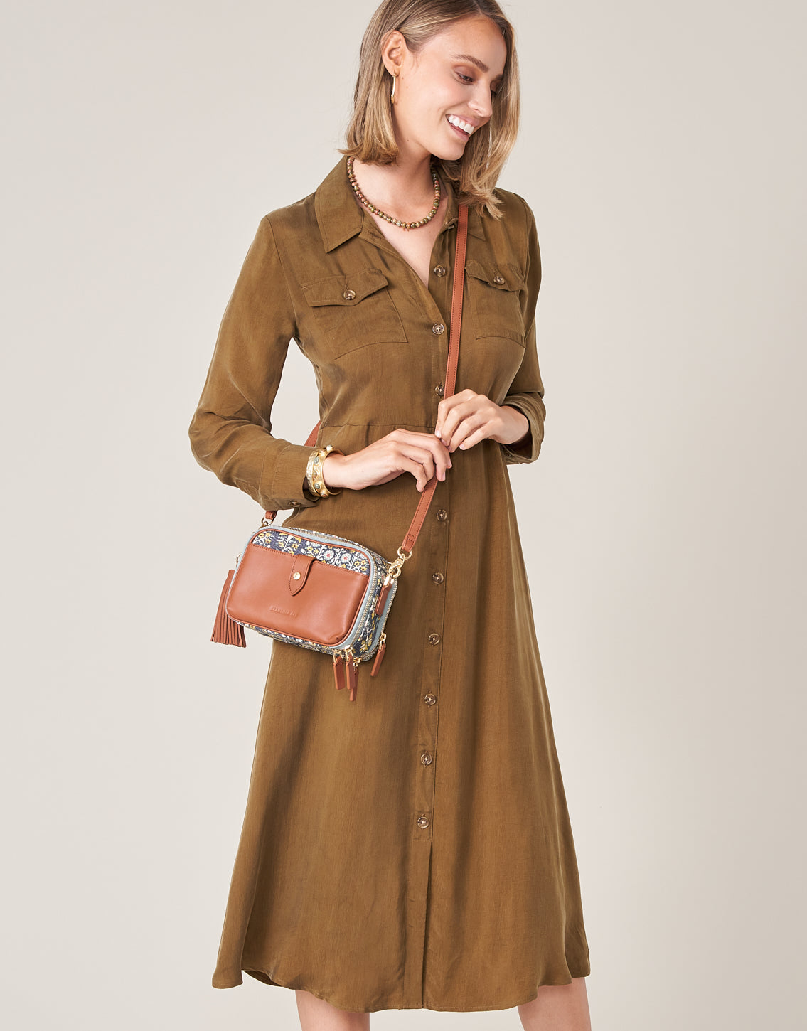 Peyton Shirt Dress Deep Olive