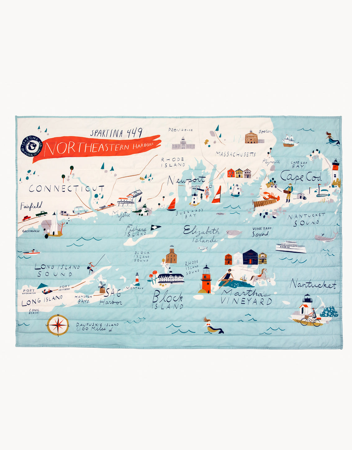 Northeastern Harbors Quilted Throw