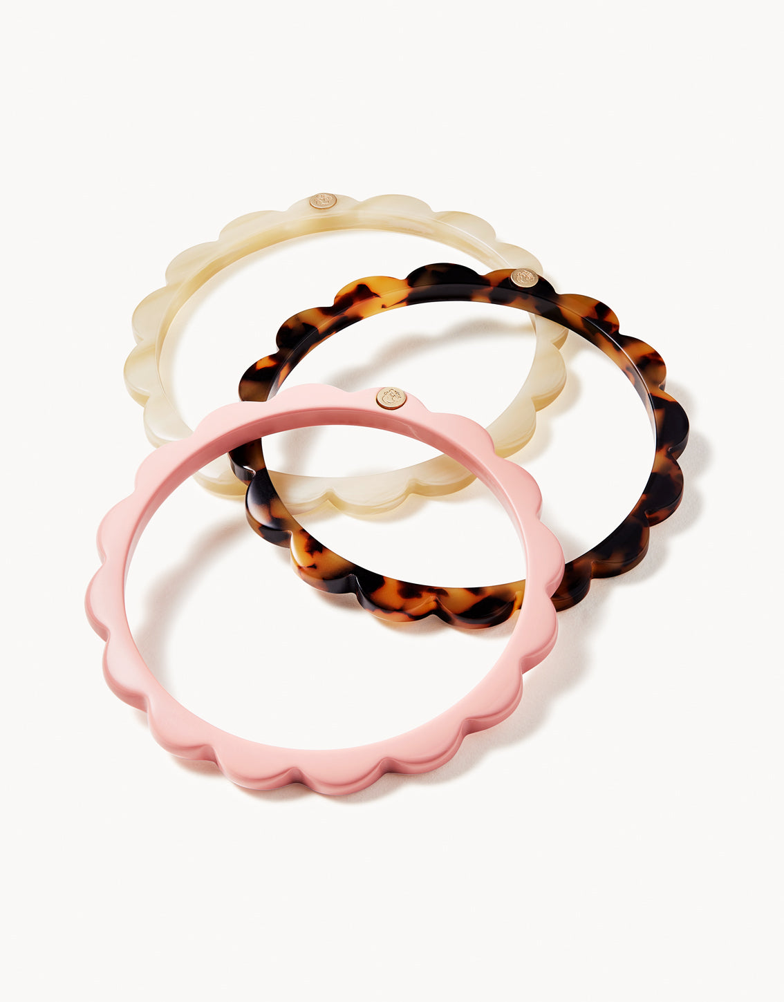 Mod Daisy Stacking Bangle Set Cream/Tortoise/Blush