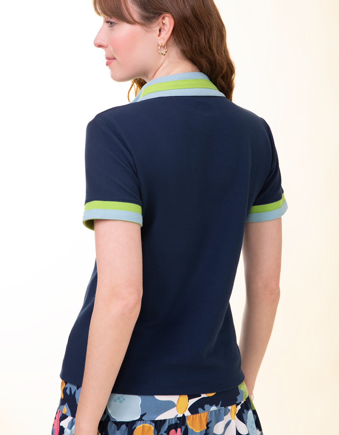 Short Sleeve Serena Half-Zip Top Midnight Blue