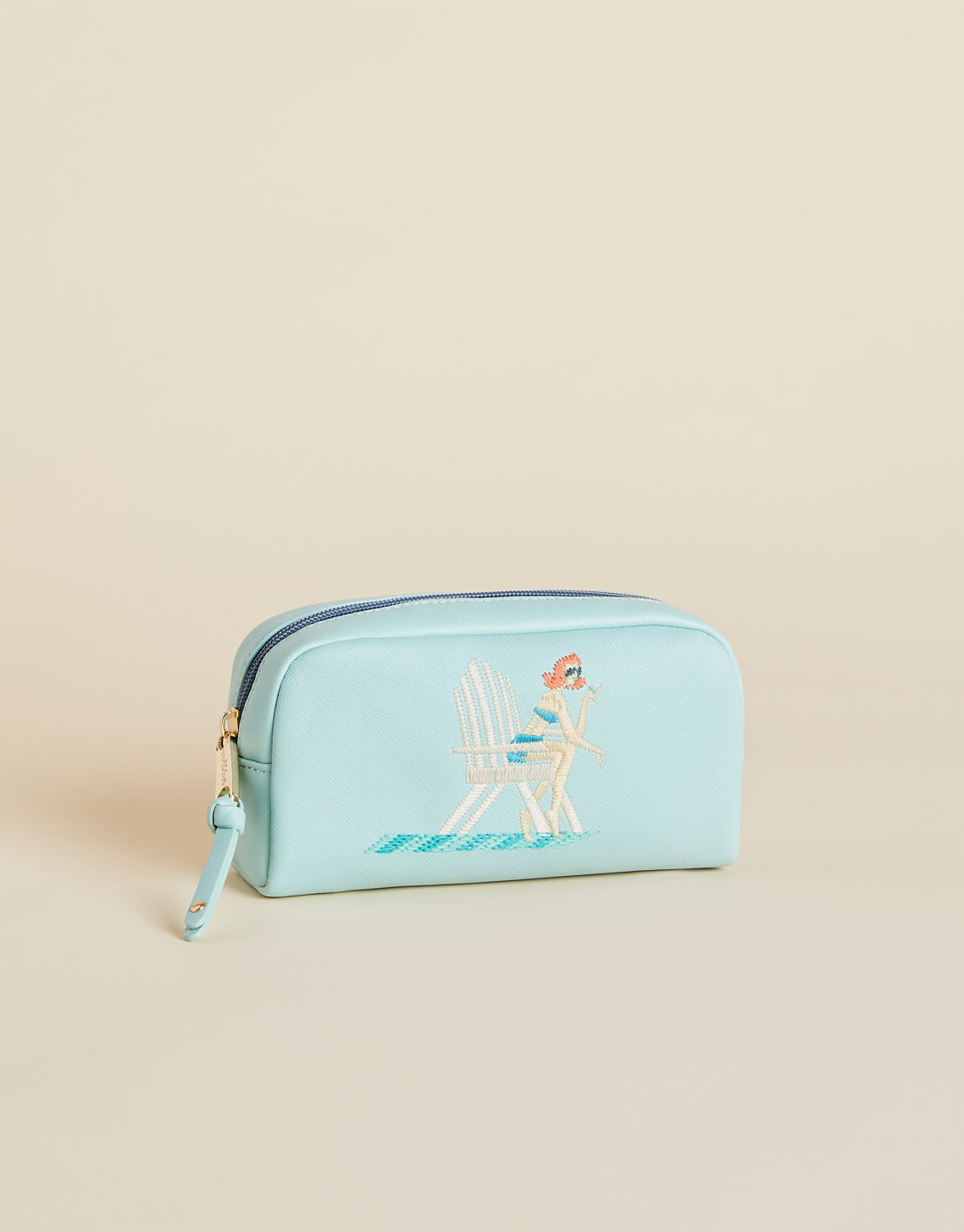 Vinyl Cosmetic Bag Light Blue Adirondack