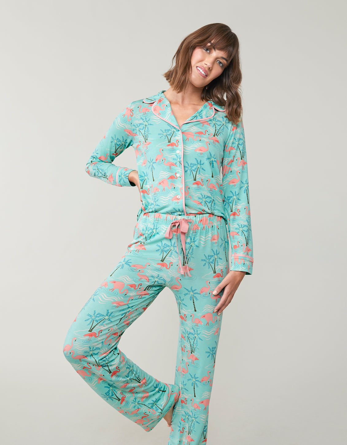 Pajama Top Flamingos