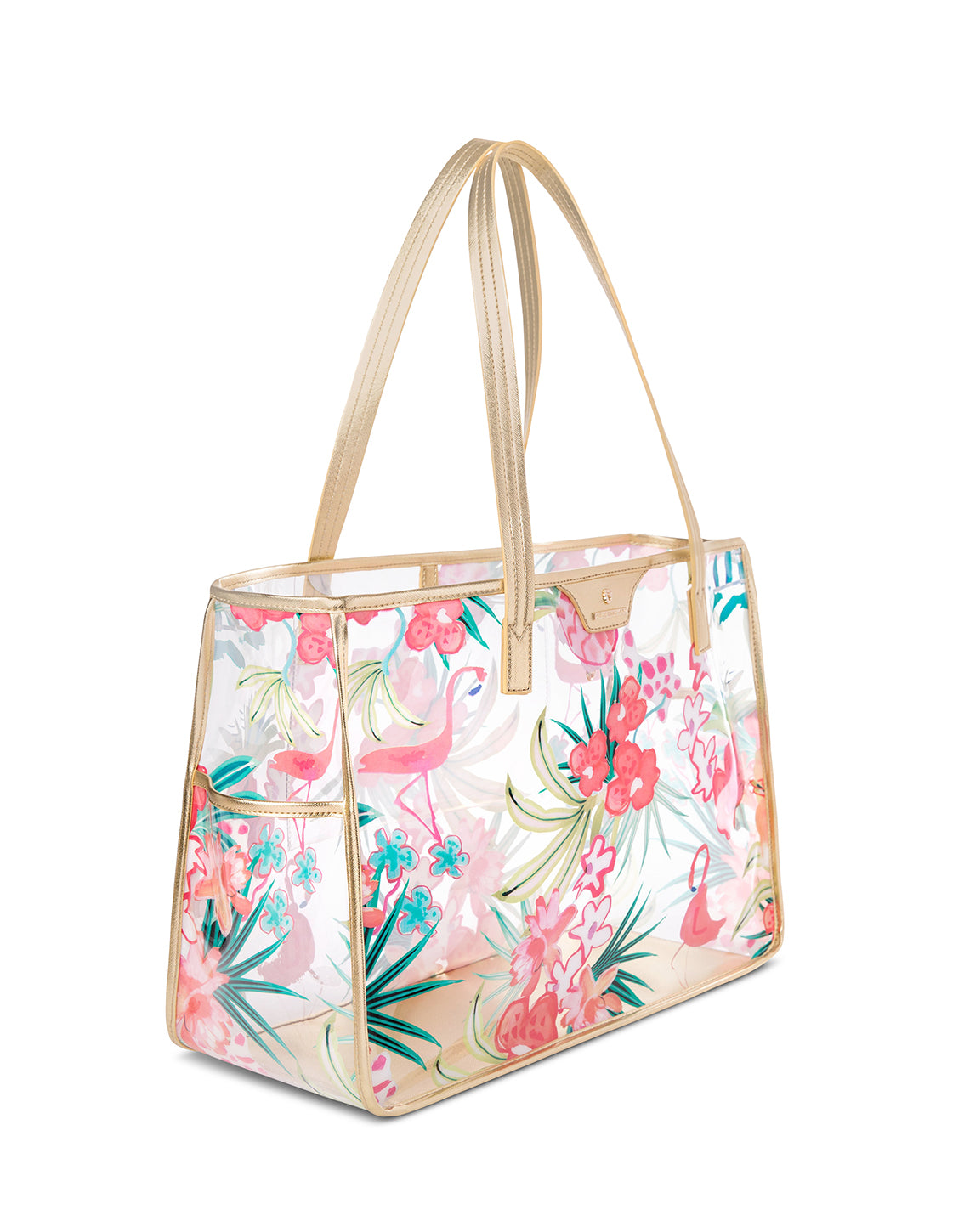 Flamingo Floral Retreat Beach Tote