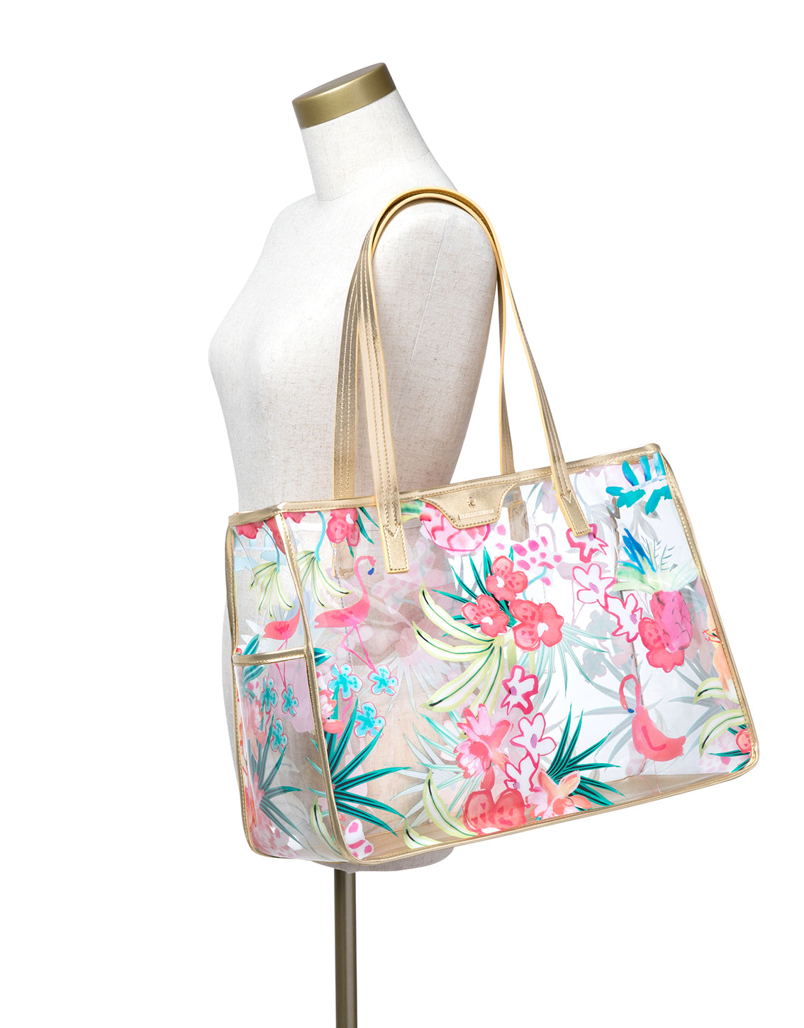 Flamingo Floral Retreat Beach Tote