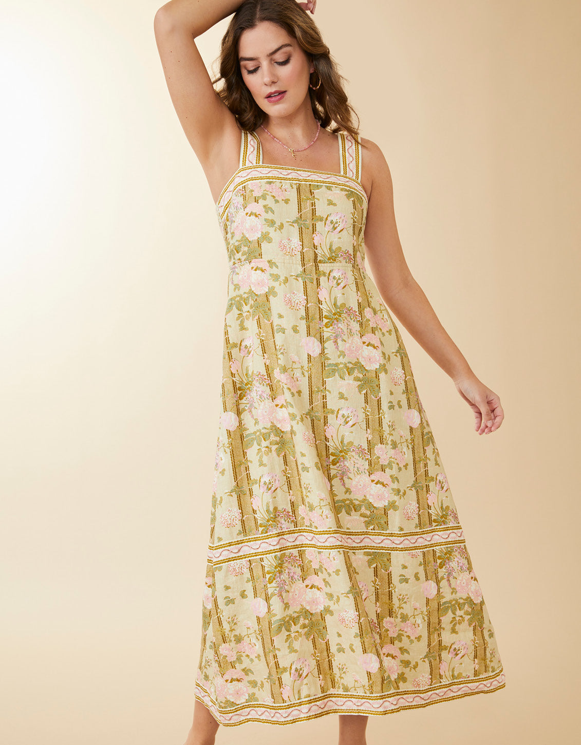 Cleona Midi Dress Calm Waters Bouquet