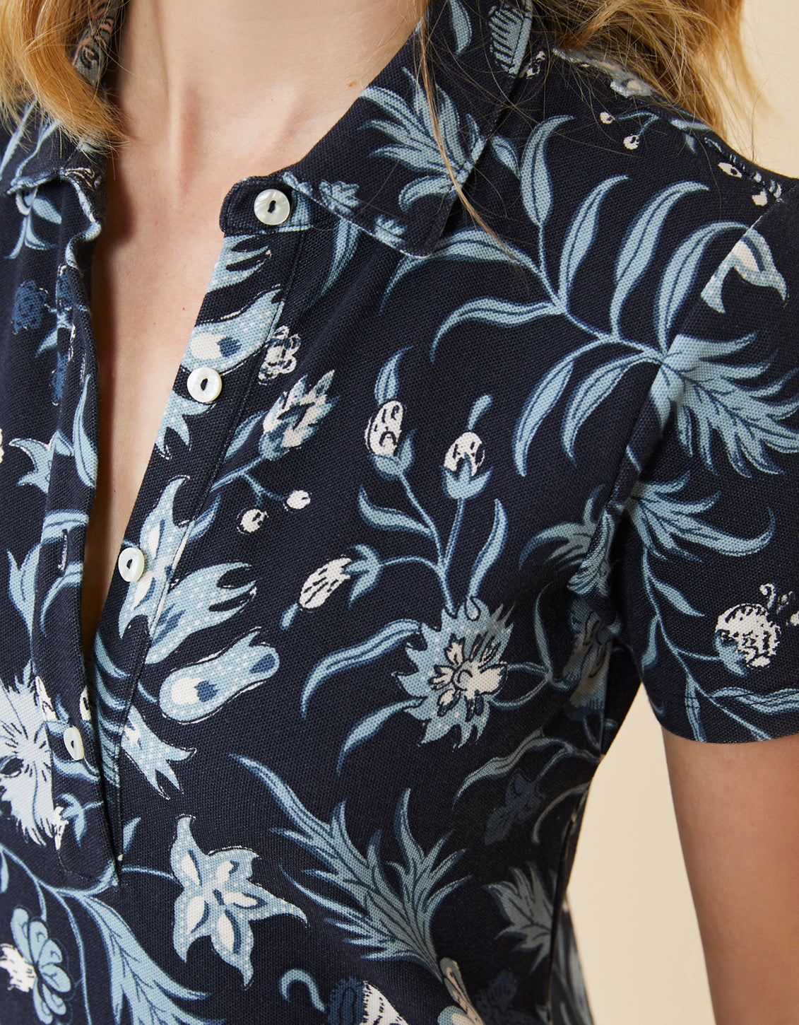 Joelle Polo Dress Hamilton Floral Block Navy