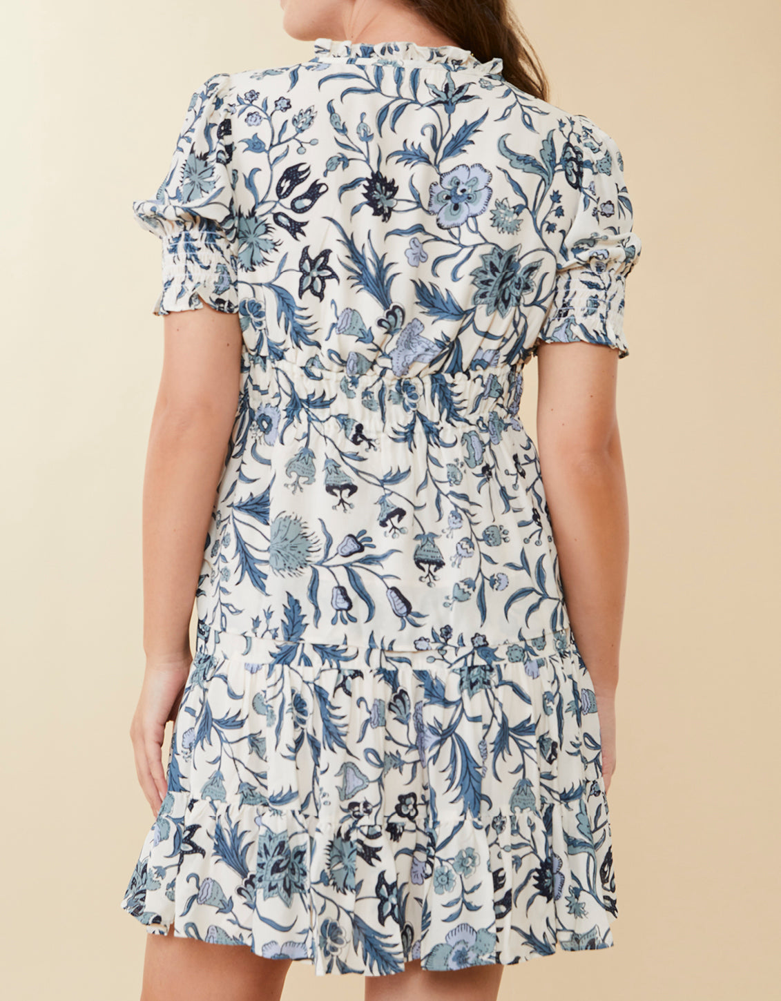 Arlene Skirt Hamilton Floral Block Cream