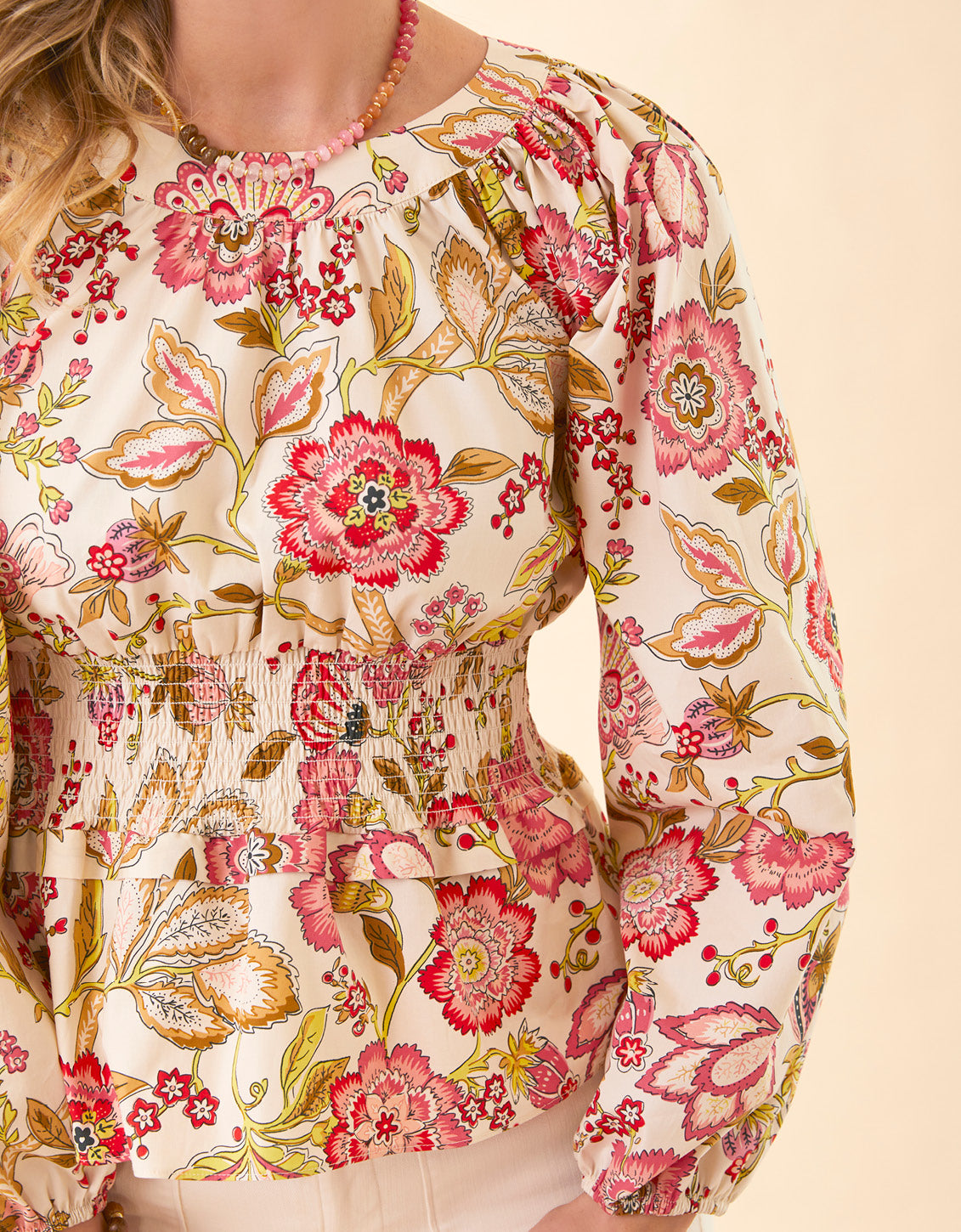 June Peplum Blouse Callawassie Jacobean