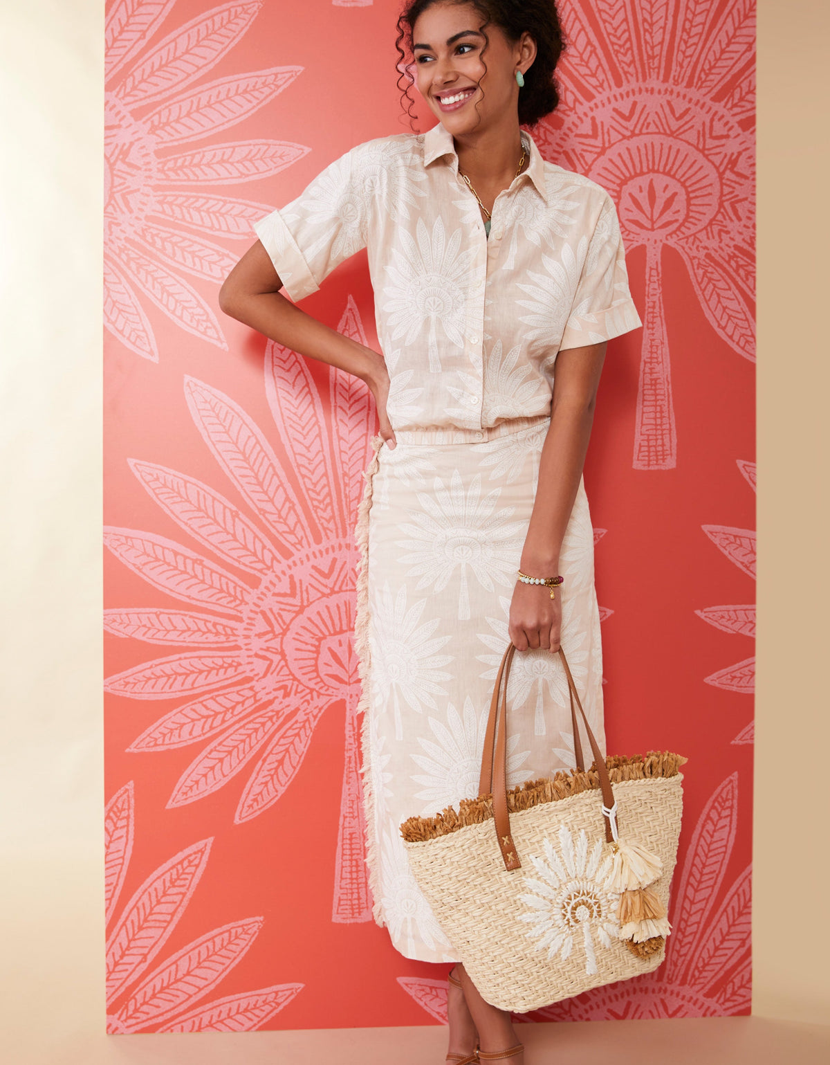 Straw Fringe Tote Palmetto