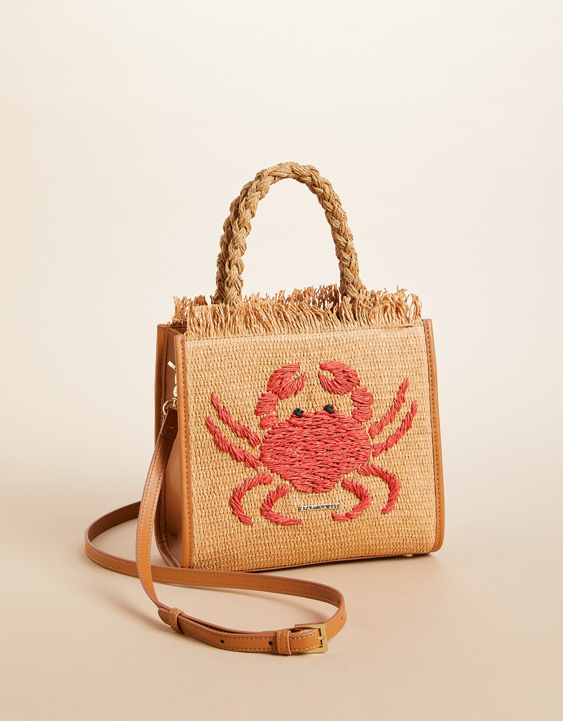 Woven Straw Dune Satchel Hamilton Crab