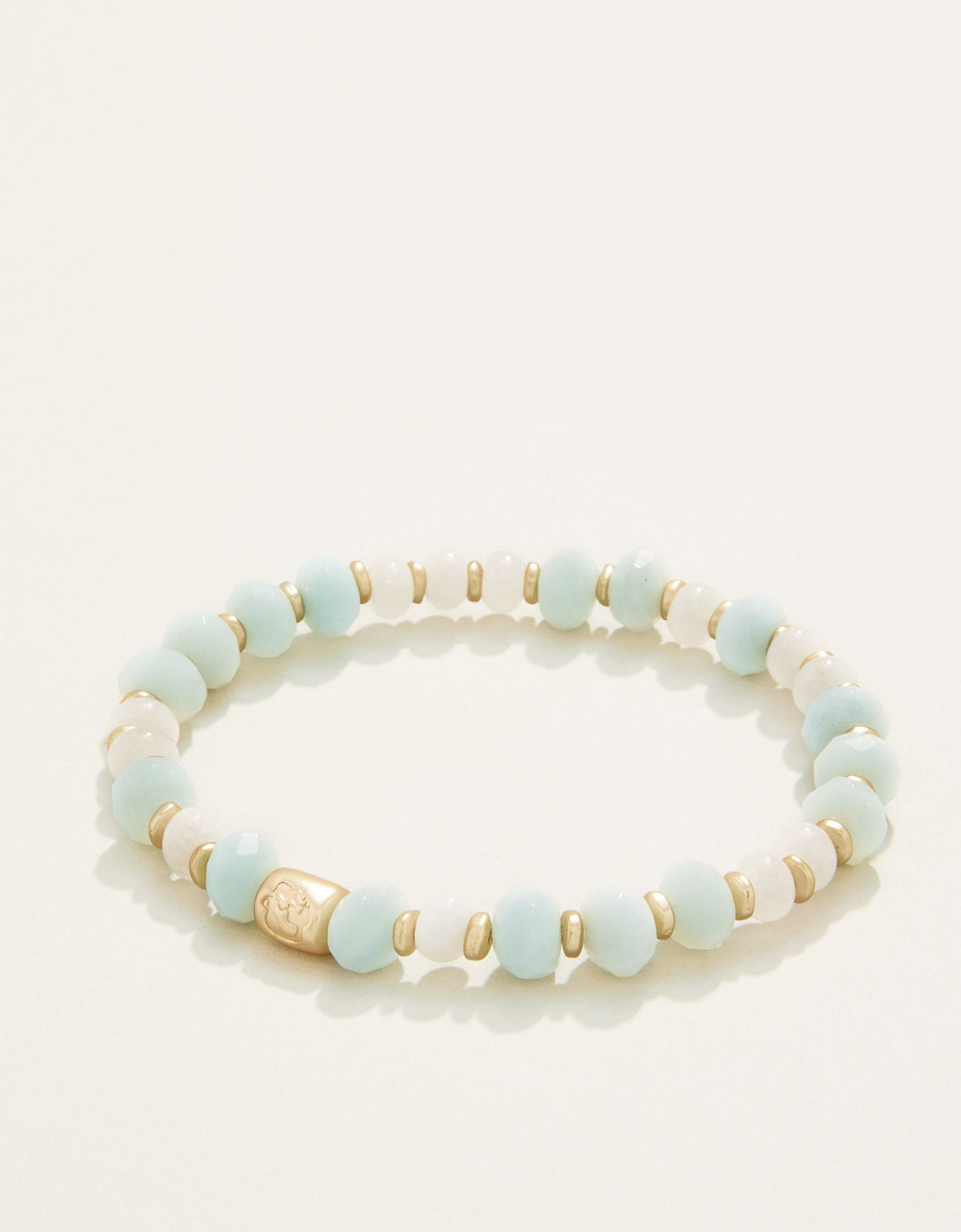 Stone Stretch Bracelet 10mm Sea Foam/White