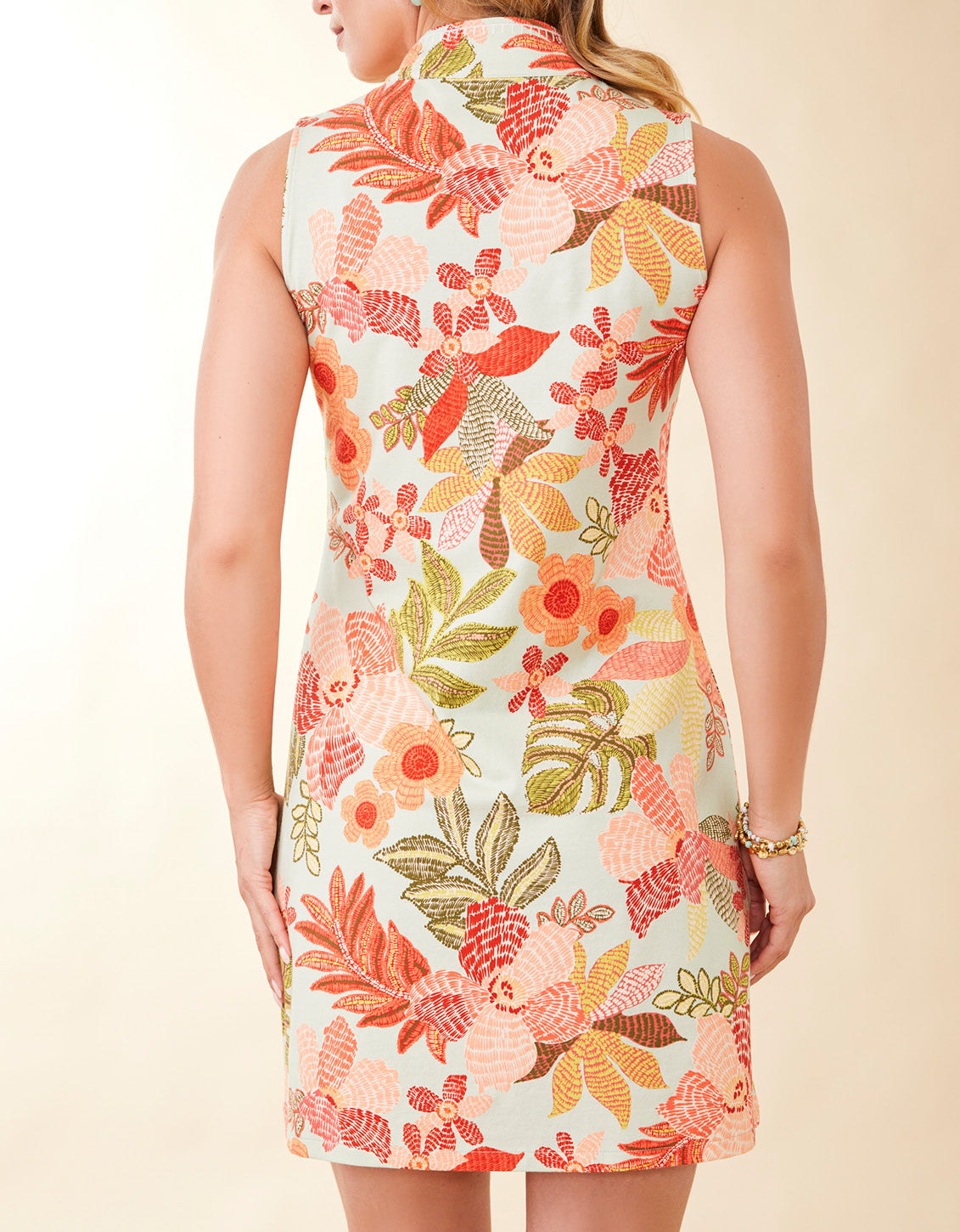 Serena Half Zip Dress Callawassie Flowers Seafoam