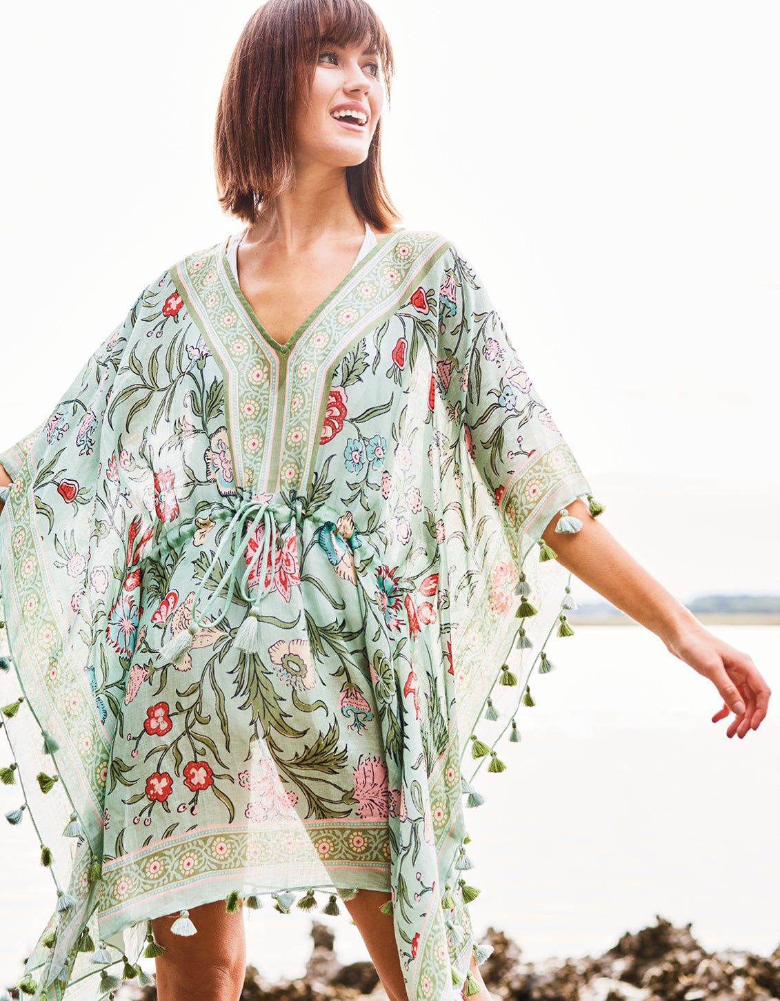 Beach Cover Up Hamilton Floral Block Print