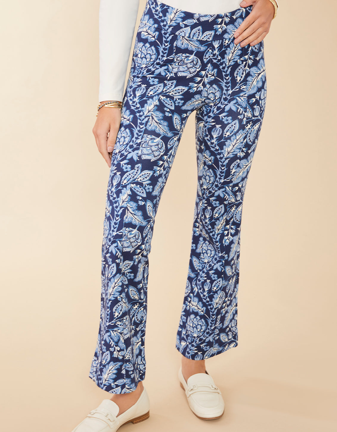 Brooke Ponte Trouser Kalalanta Blooming Vines Navy