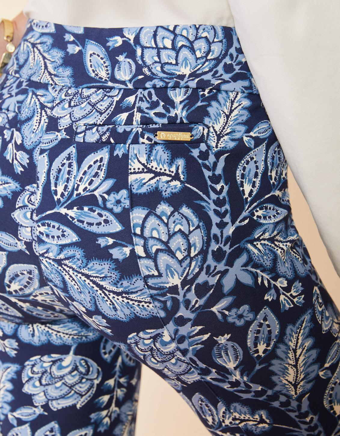Brooke Ponte Trouser Kalalanta Blooming Vines Navy