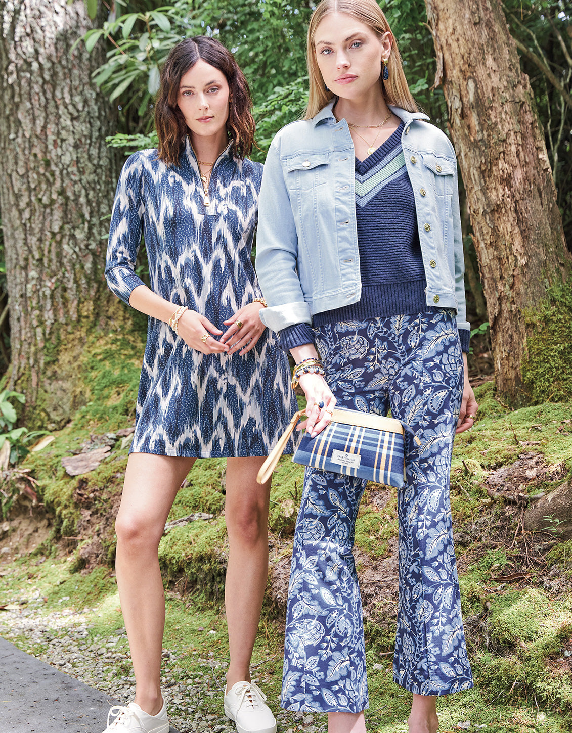 Brooke Ponte Trouser Kalalanta Blooming Vines Navy