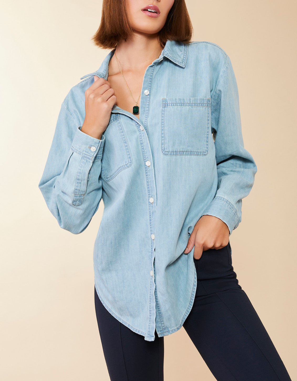 Aida Buttonfront Shirt Isle Of Palm Wash