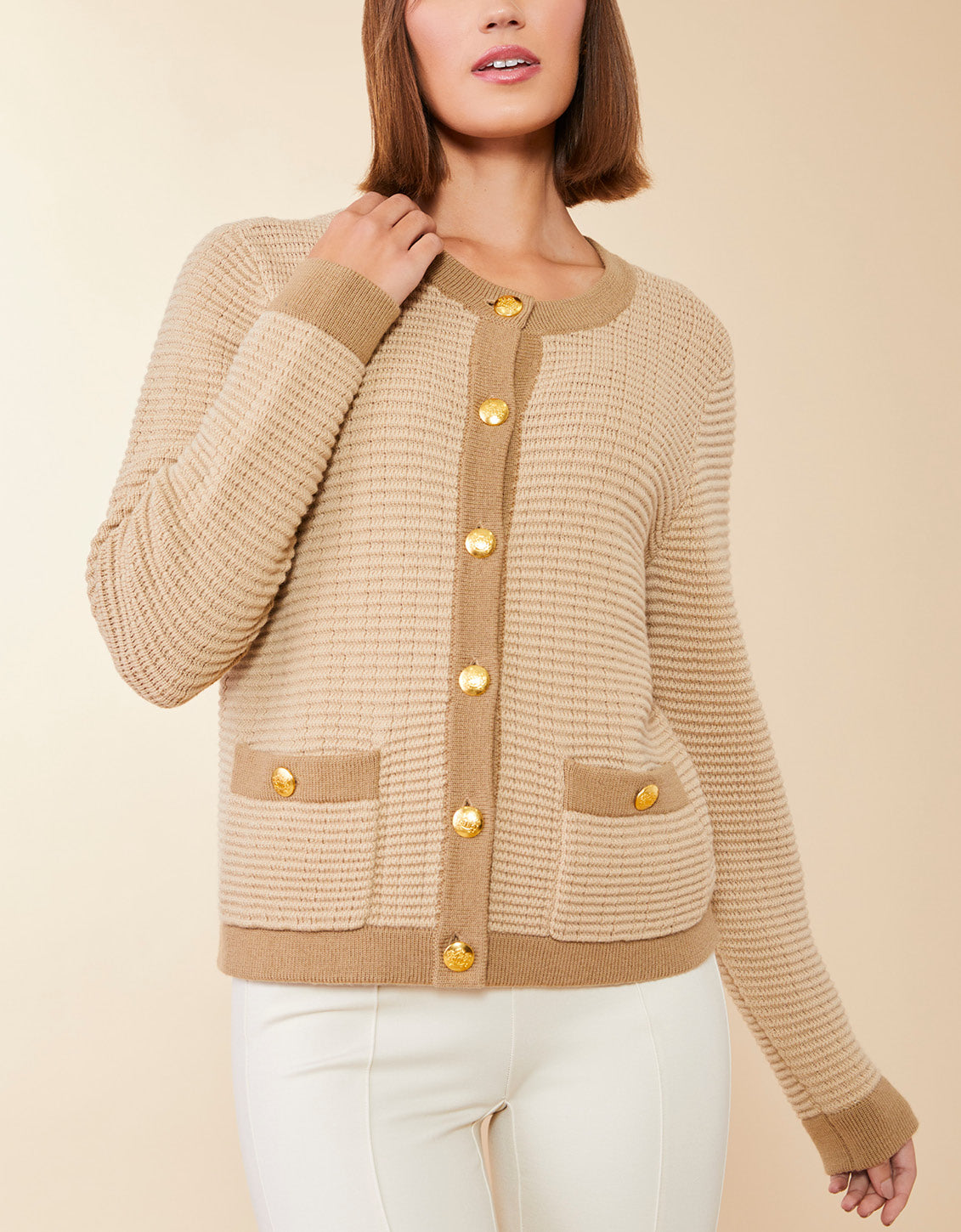 Amelia Sweater Jacket Sand Dollar