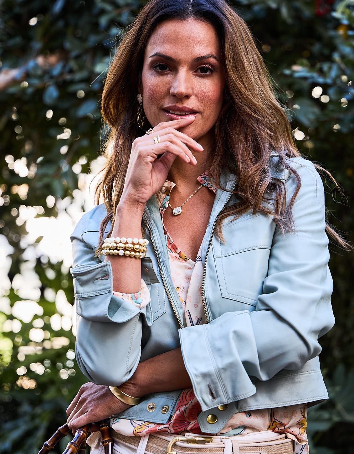 Hayden Burnished Leather Jacket Spartina Sea Foam