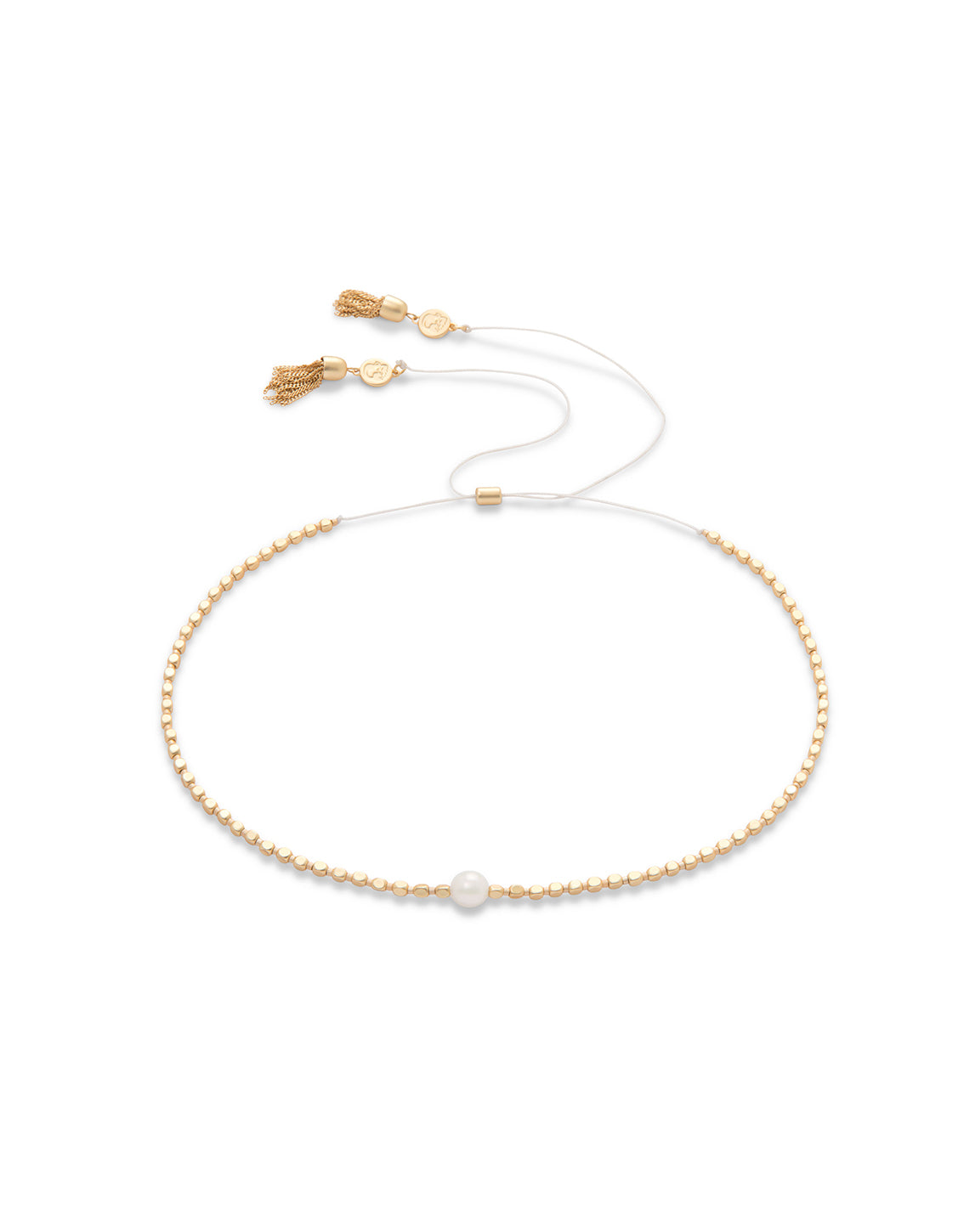  Twinkle Beaded Choker 12.5'' Gold/Pearl