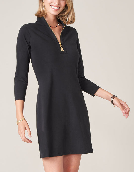  Nora Half-Zip Dress Black