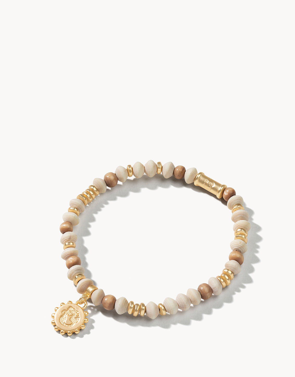  Stretch Bracelet 6mm, Natural Wood