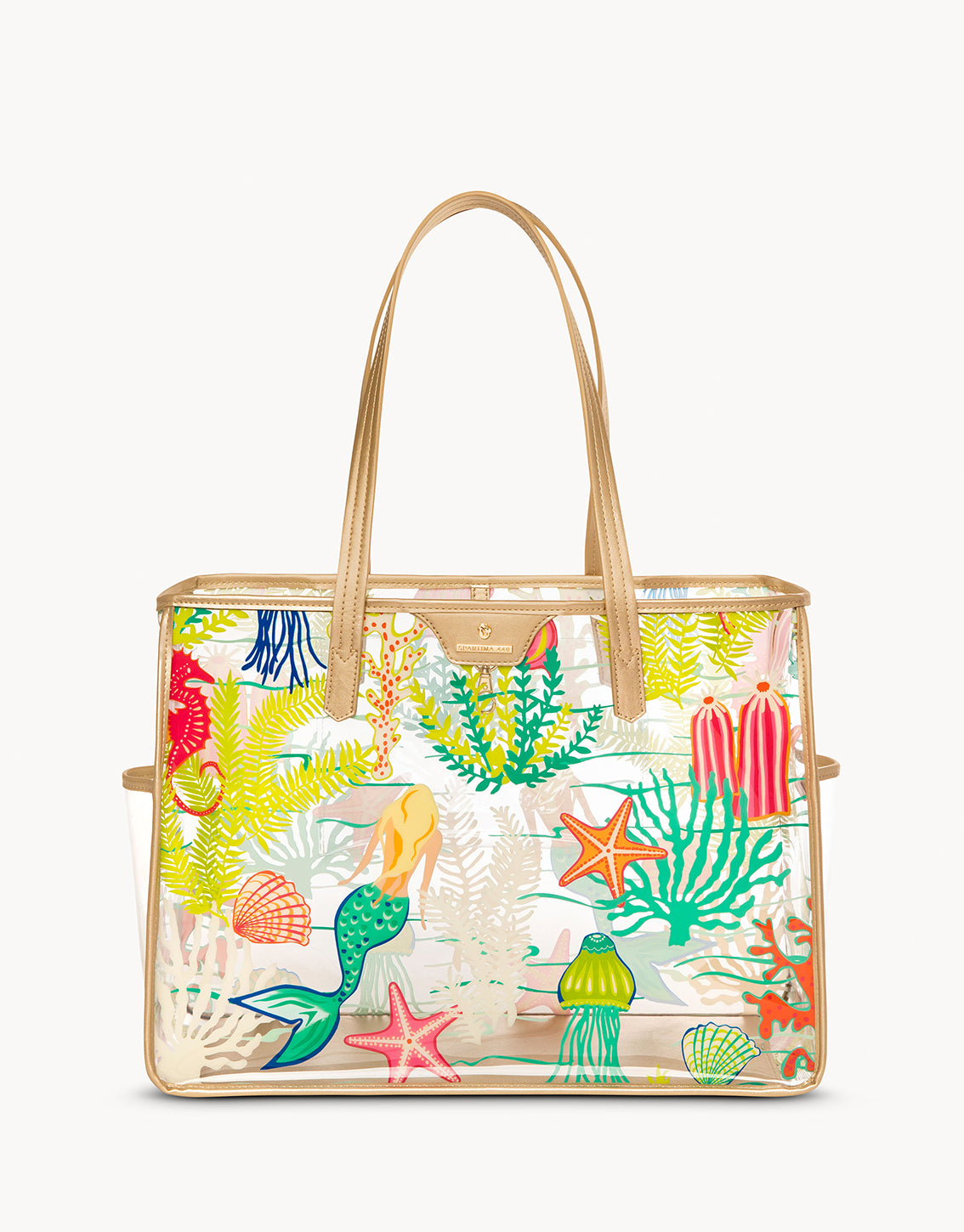  Golden Mermaid Clear Beach Tote