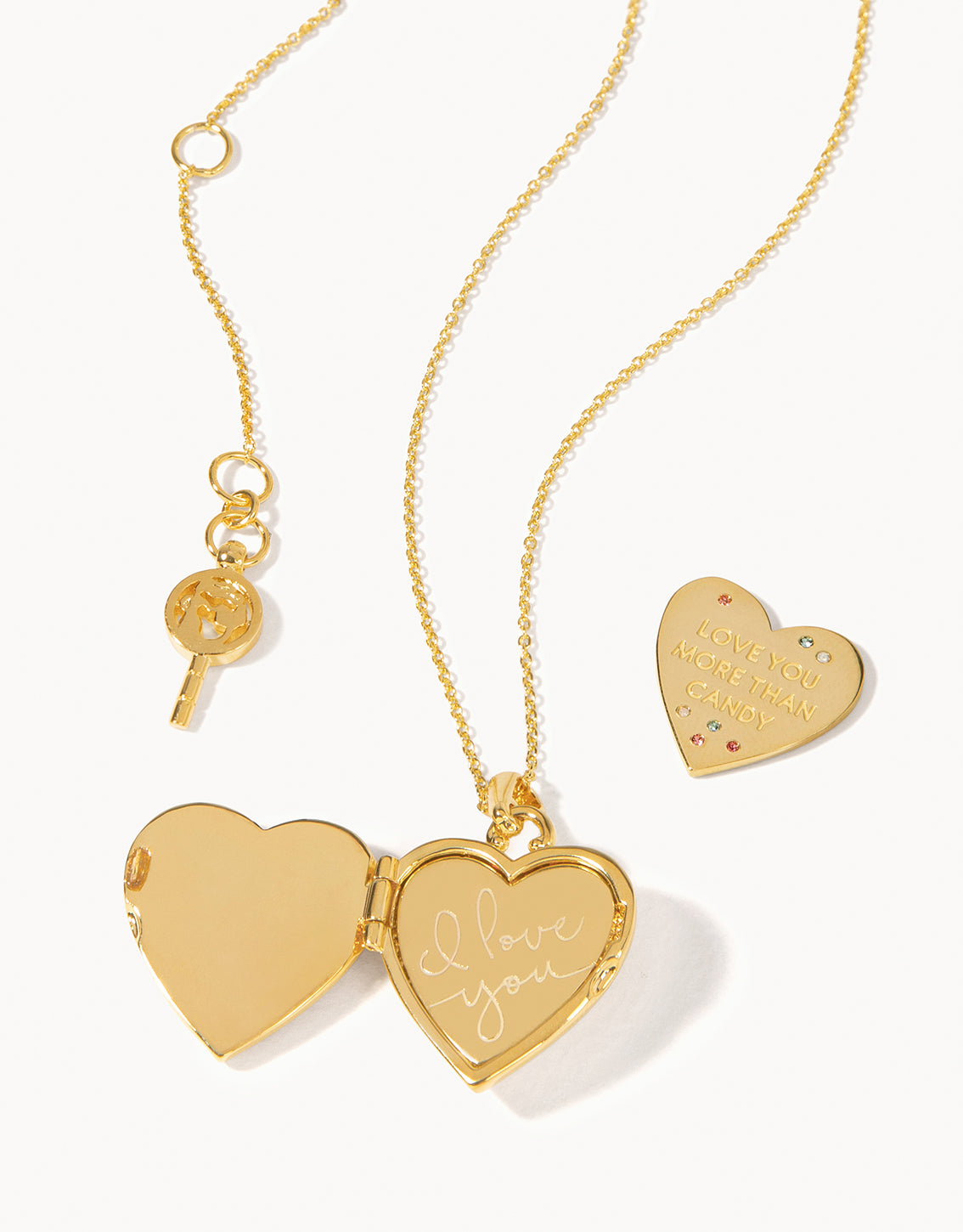  Classic Heart Locket Necklace Gold Pearlescent