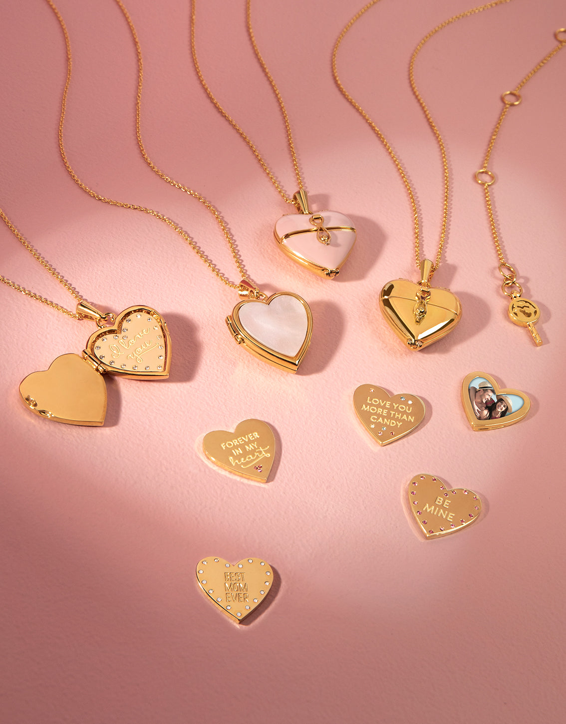 Classic Heart Locket Necklace Gold Pearlescent