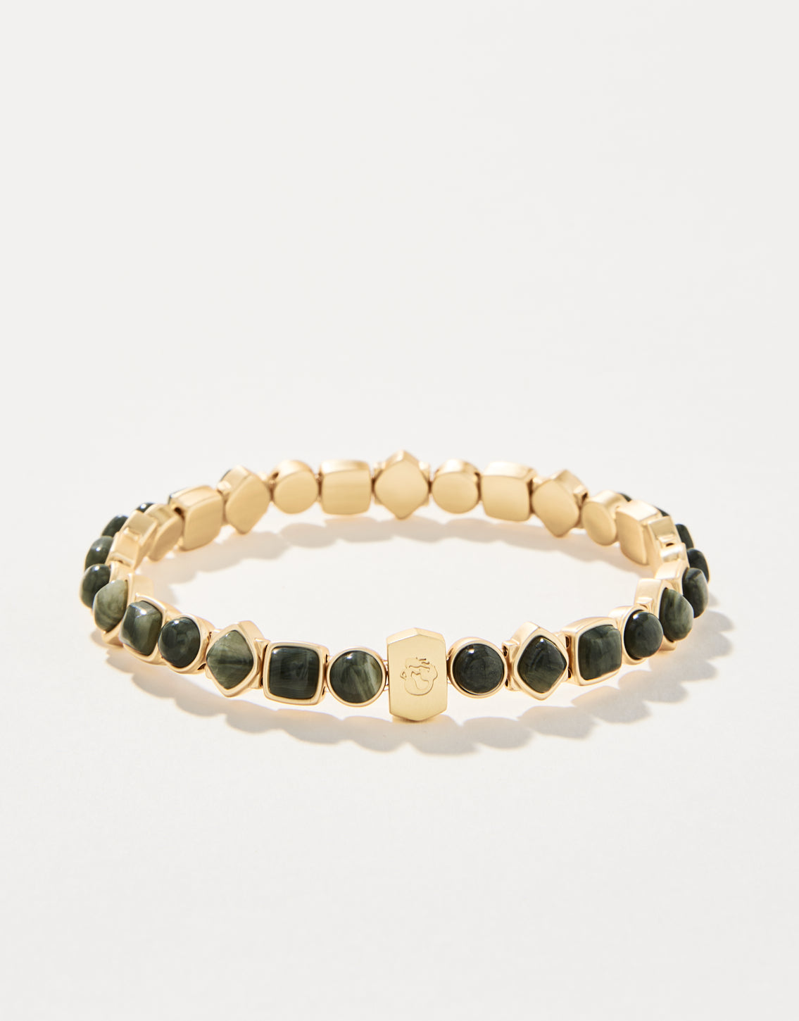 Maera Stretch Bracelet Silver Leaf Jasper