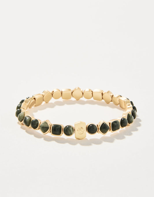  Maera Stretch Bracelet Silver Leaf Jasper