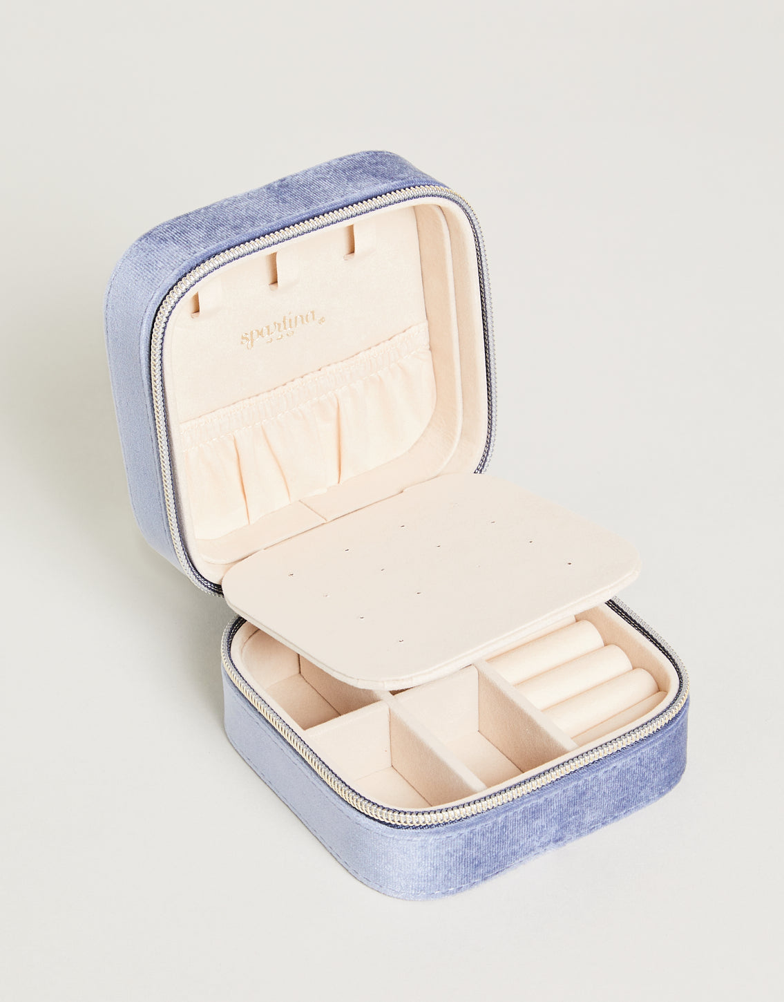  Velvet Jewelry Travel Case Blue