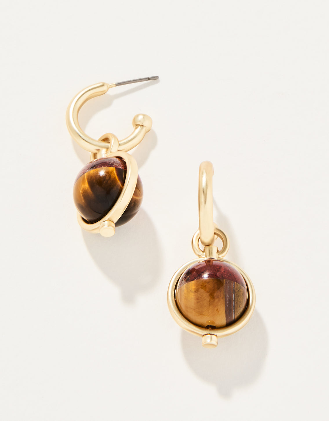  Noble Drop Hoop Earrings Natural Stone