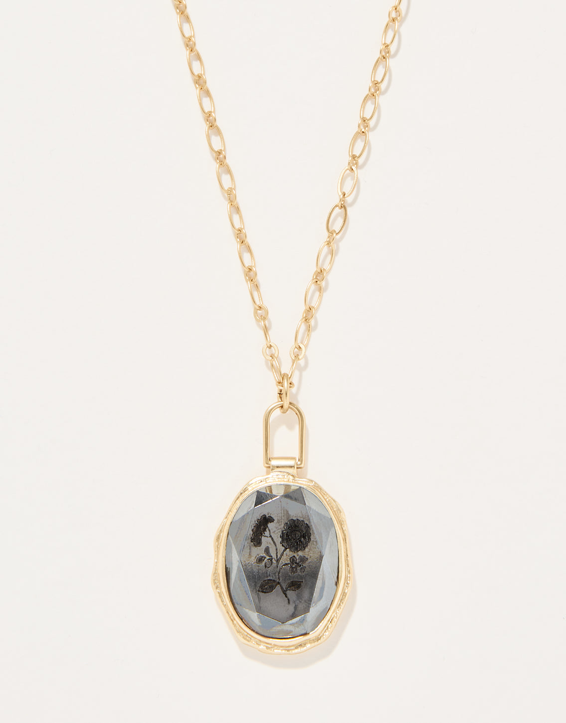  Linden Necklace Carved Hematite