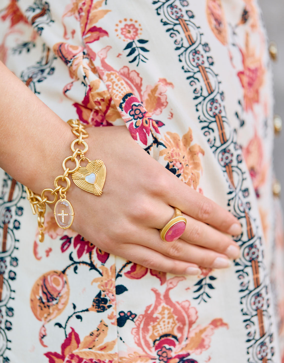  Oval Stone Ring Pink