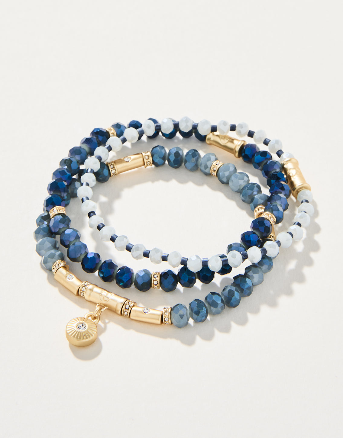  Sparkle Stretch Bracelet Set Blue