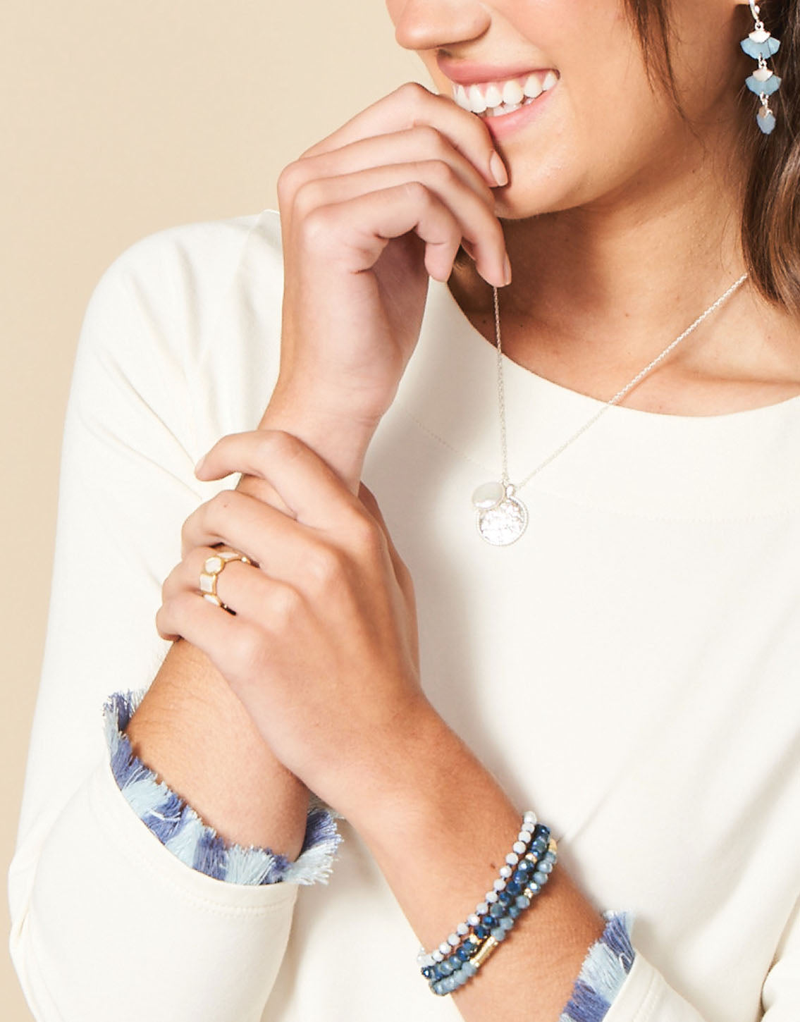  Sparkle Stretch Bracelet Set Blue
