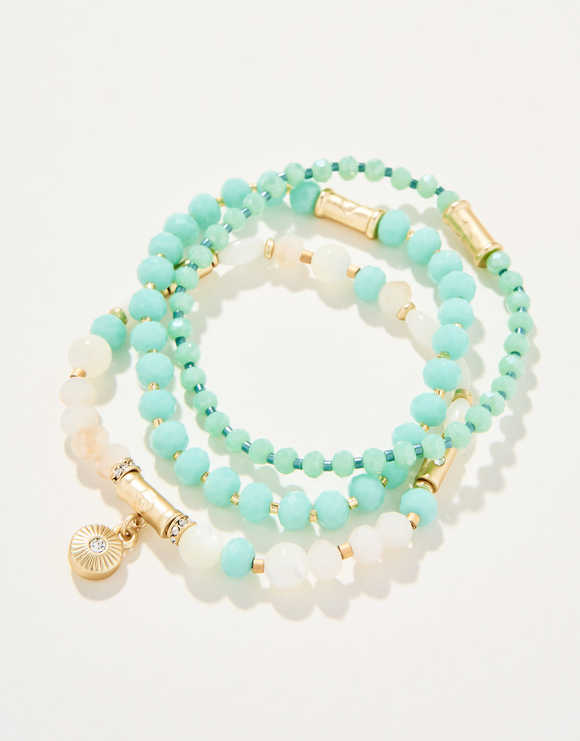  Sparkle Stretch Bracelet Set Sea Foam