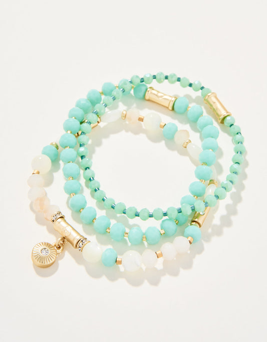  Sparkle Stretch Bracelet Set Sea Foam