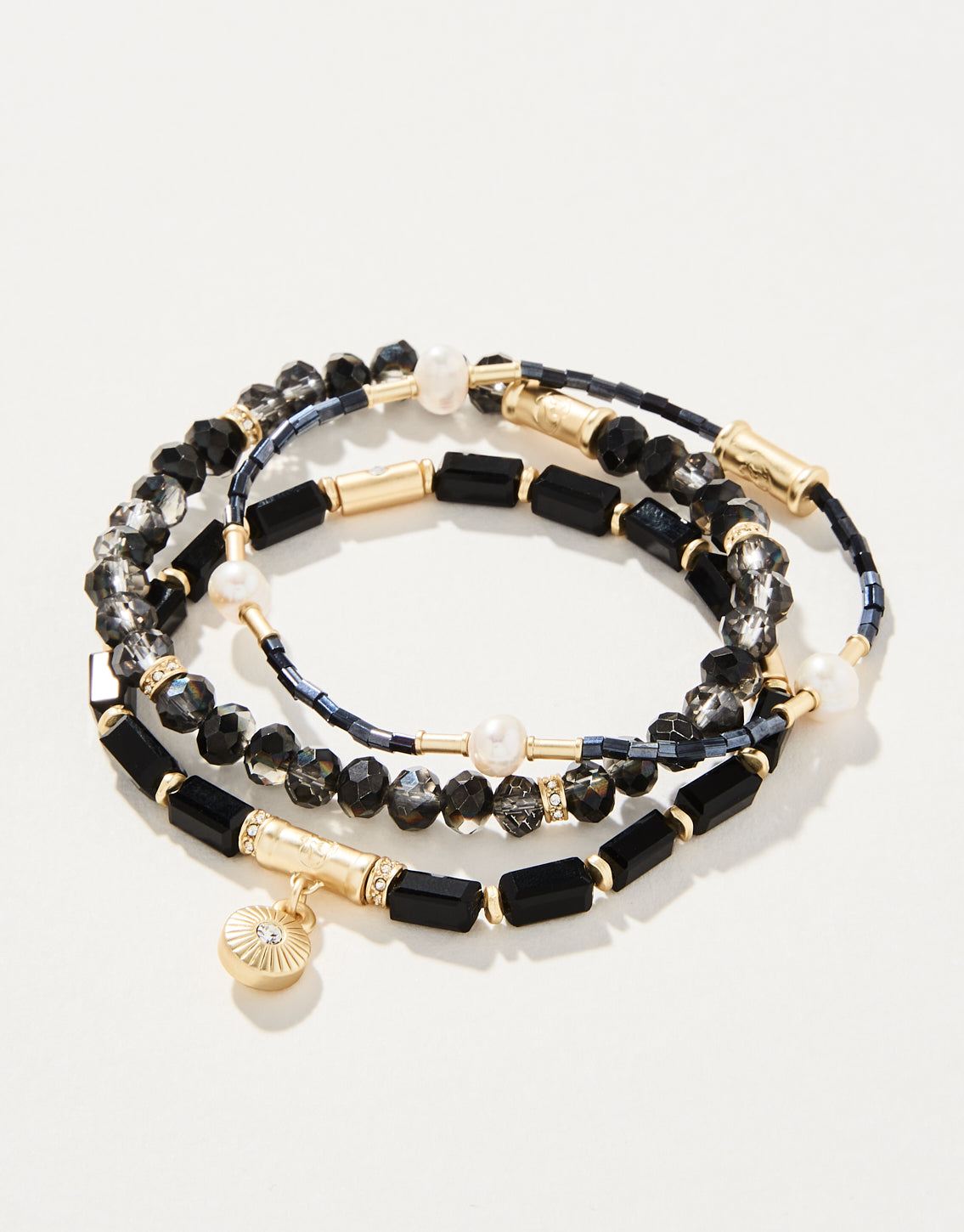  Sparkle Stretch Bracelet Set Black