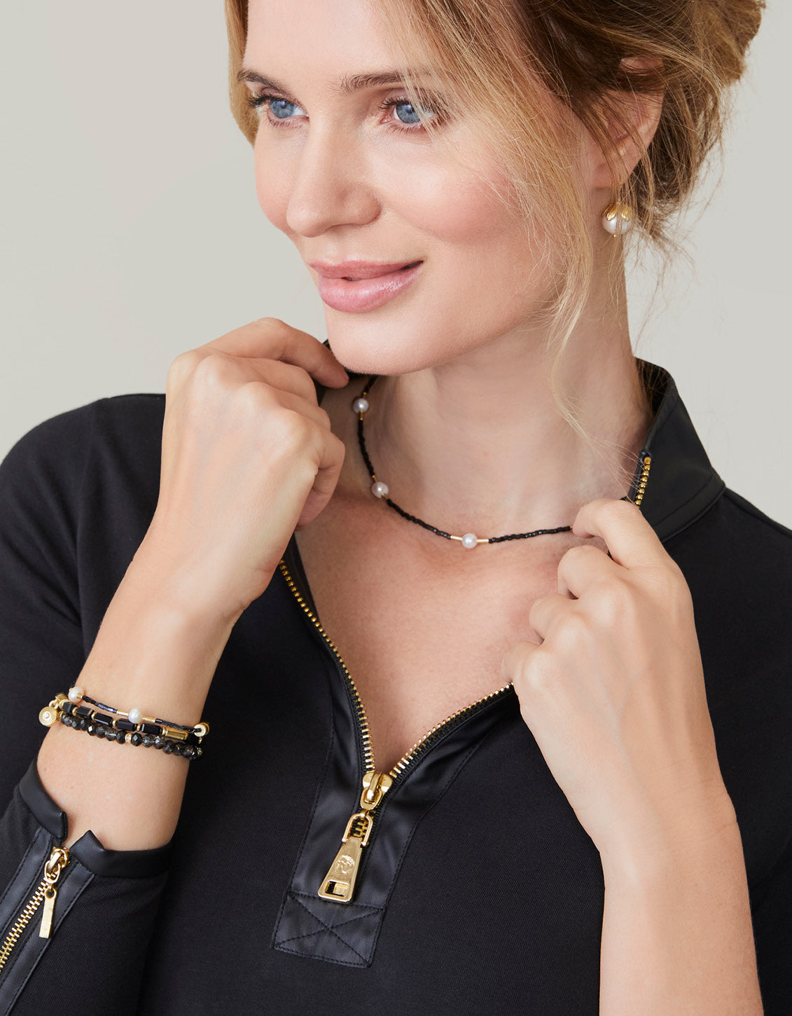  Sparkle Stretch Bracelet Set Black