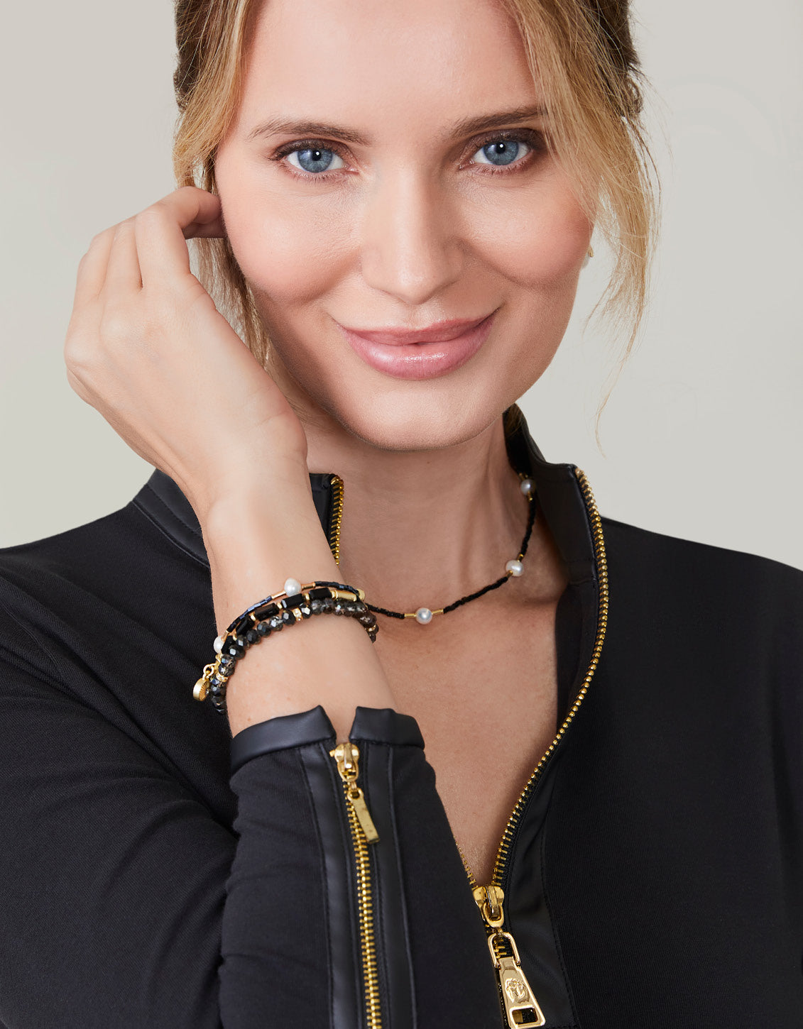  Sparkle Stretch Bracelet Set Black