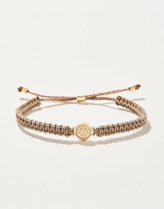  Friendship Bracelet Metallic Gold Rose/Sand Dollar