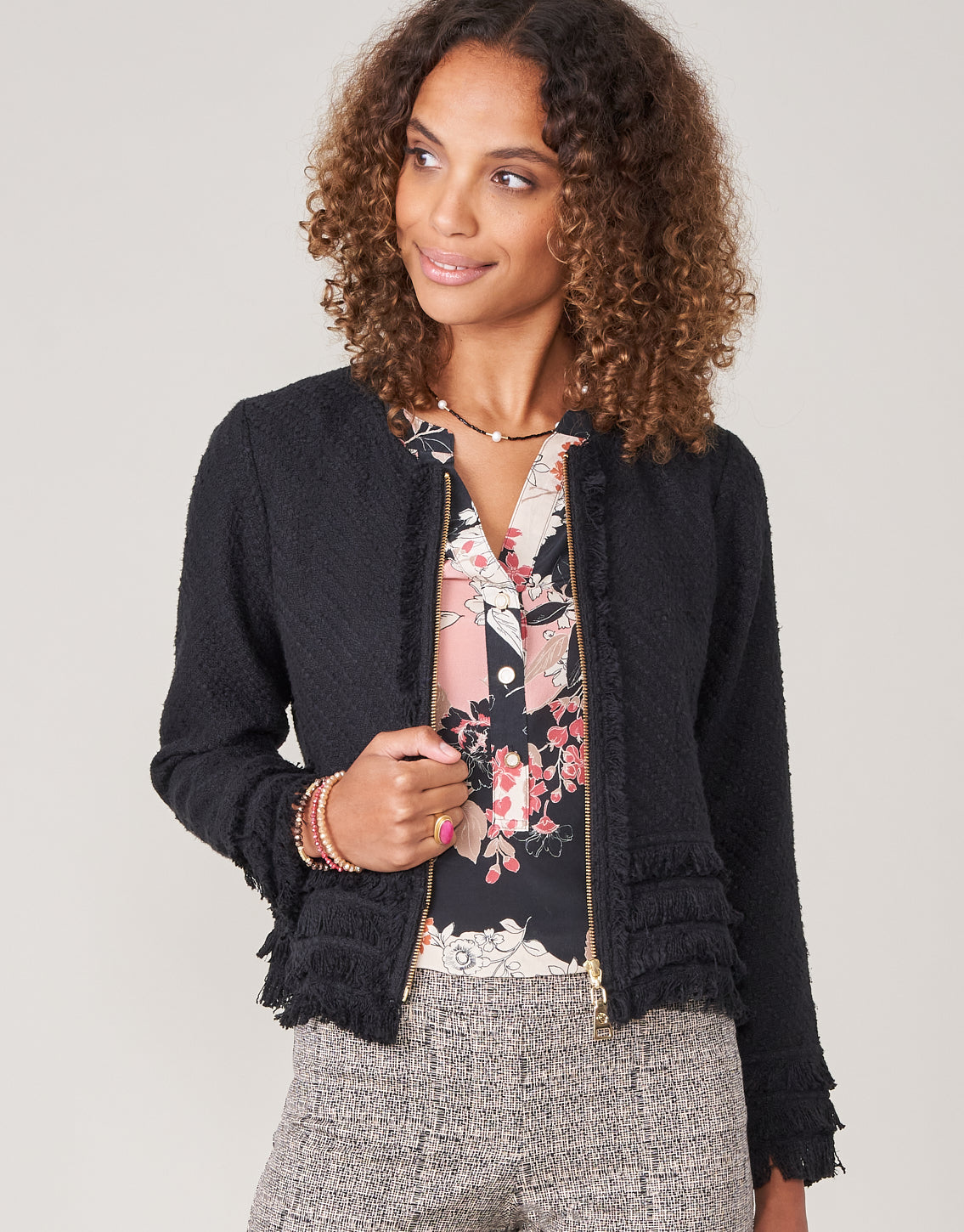  Harper Tweed Jacket Black