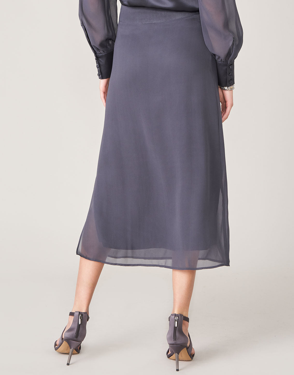  Briella Silk Skirt Deep Slate