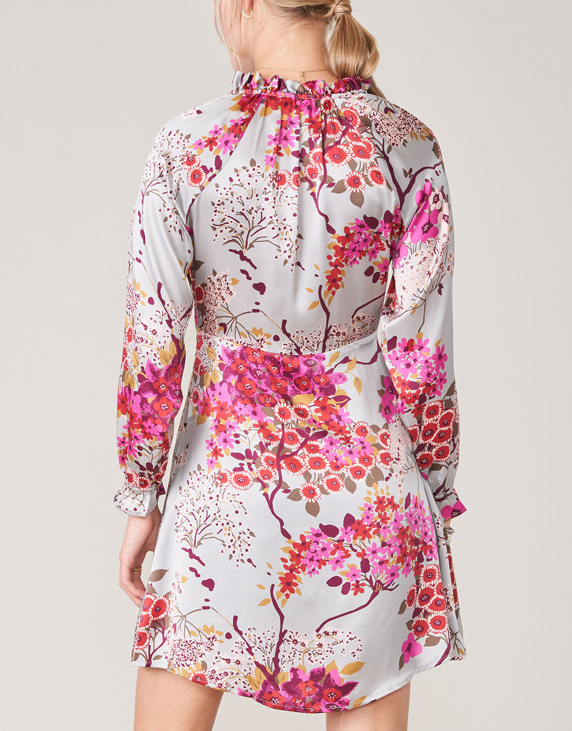  Melina Silk Dress White Hall Limestone Blossom