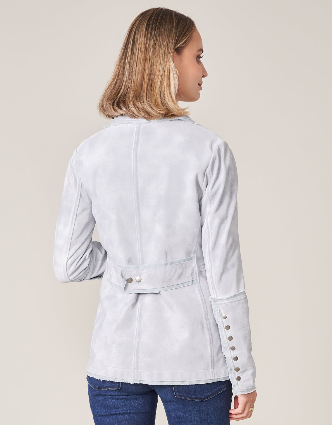 Meryl Waxed Suede Jacket Cloud